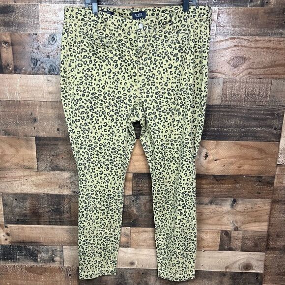 NYDJ Ami Skinny Jeans Tan Black Leopard Print Pockets Zip Button Closure 18 - Picture 6 of 16